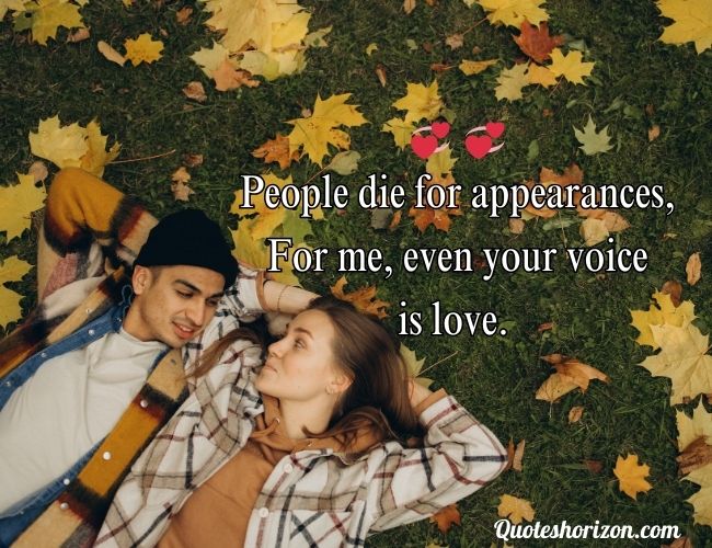 Genuine love transcends appearances - a poetic revelation in 2 lines