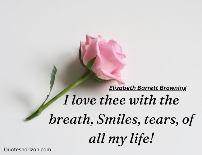 I love thee with the breath, Smiles, tears, of all my life!