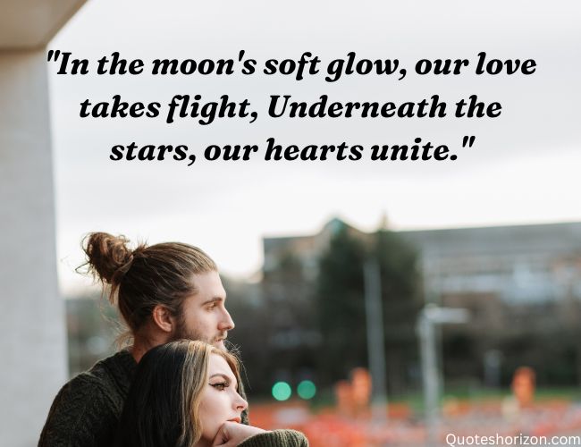 Moonlit love taking flight under the stars.
