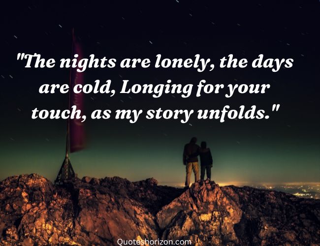 Loneliness under the moonlight, longing for a warm touch.