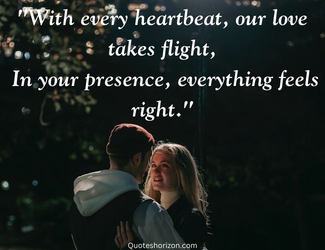 Romantic love poem in English - Heartbeat and Presence.