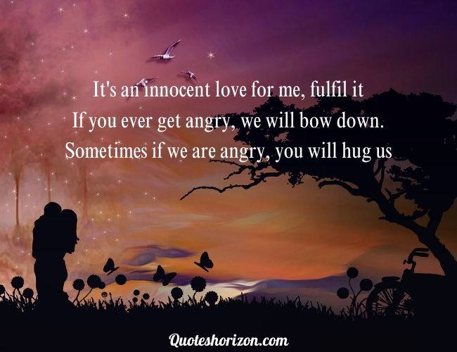 2 line poetry In English Innocent love seeks fulfillment and mutual understanding