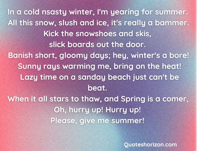 longing for summer. top poem