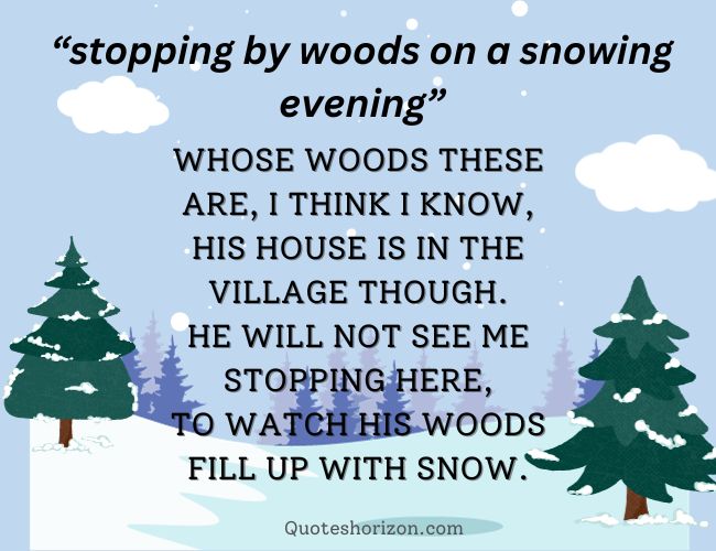 nice snowy evening poem in english