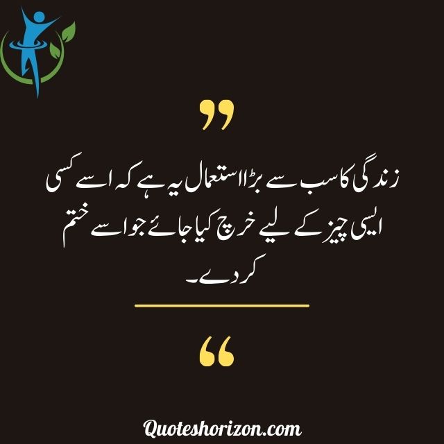 "Wise Urdu saying - The greatest use of life is spending it on something that outlasts it."