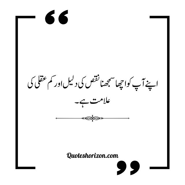 : "Recognizing one's own flaws is a testament to humility and a mark of intelligence - Urdu quotes."