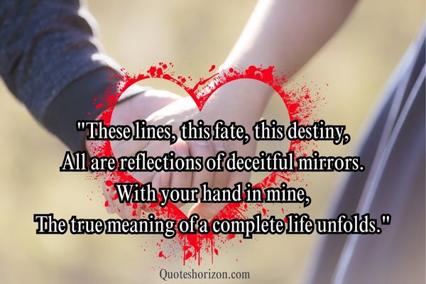 A reflective poetry exploring fate, destiny, and the meaningful connection between hands, symbolizing completeness in life."