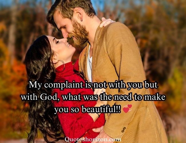 "A heartfelt complaint to God about the overwhelming beauty of a loved one."